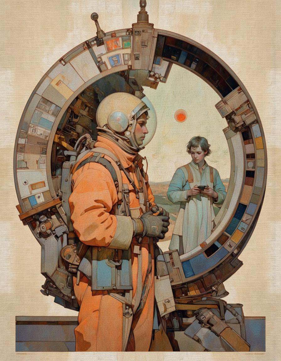 Steve McDonald Art. This image is a digital illustration in a detailed,  stylized art nouveau or Art Deco style,  depictin...