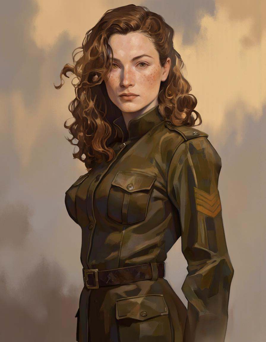 By Axolotl Ototo. A realistic digital illustration shoot from a portrait angle about a portrait of a young woman with wavy...