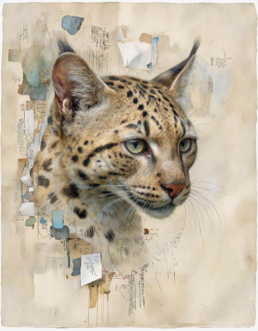 Dorotanima style.A realistic and detailed digital illustration of a clouded leopard,  captured in a realistic style with a...