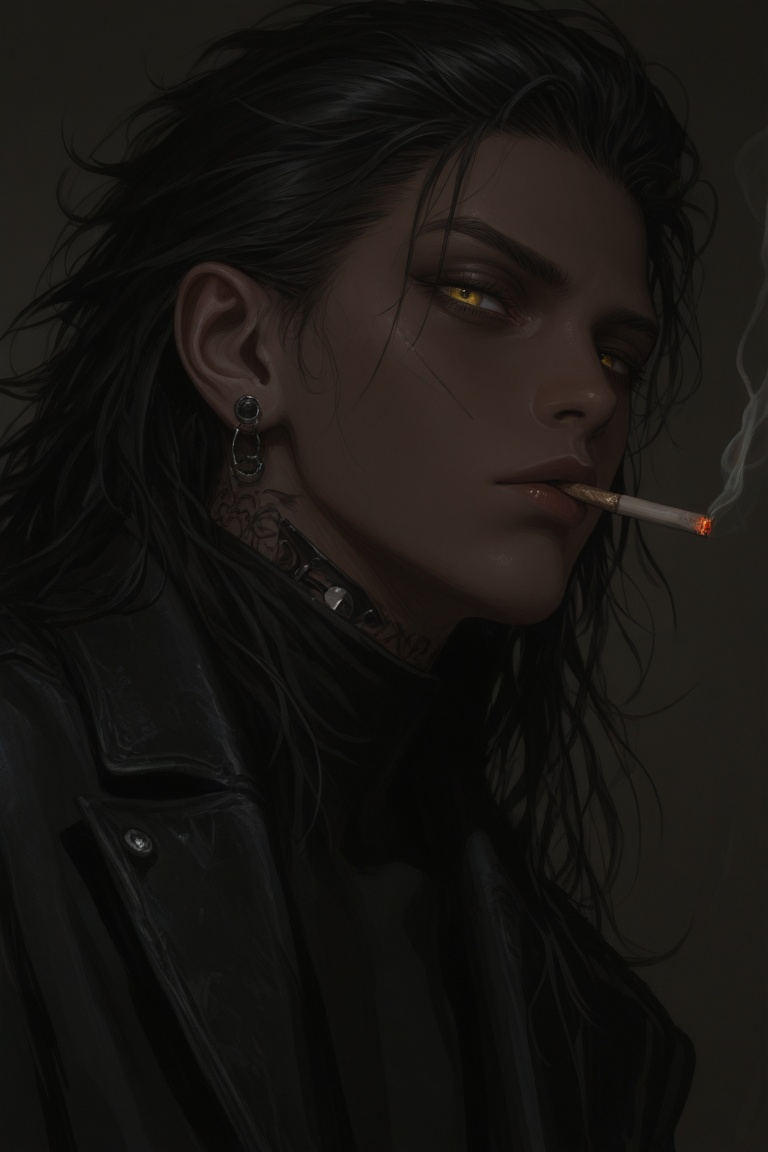 male,  androgynous,  dark ebony skin on Tensor.Art