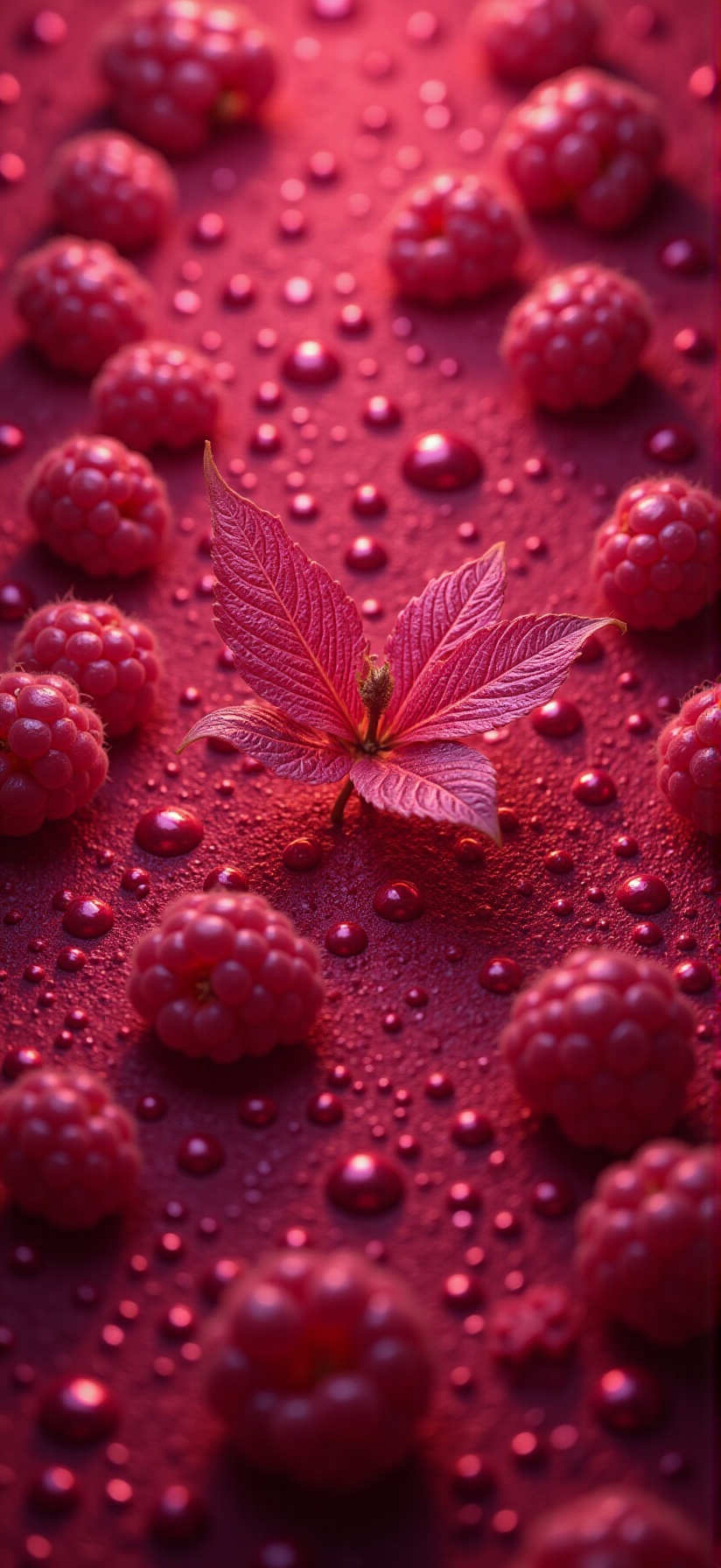 Desktop wallpaper for your phone with lots of raspberry,  raspberry light filter for color saturation,  color on Tensor.Art