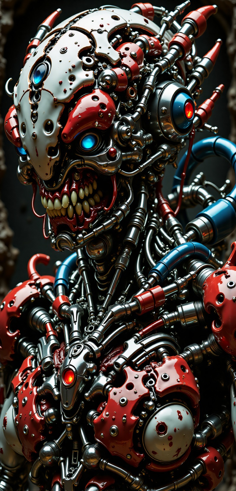 Close up detail of supreme robot head,  polycarbonate bodywork,  in on Tensor.Art