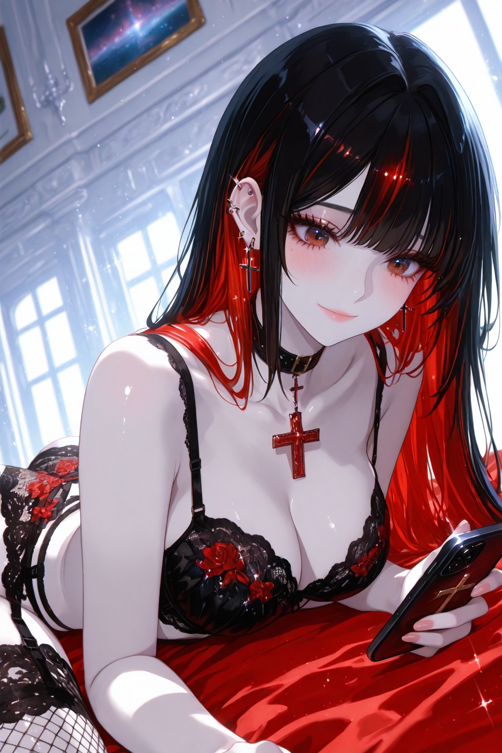 Solo girl,  long hair,  breasts on Tensor.Art