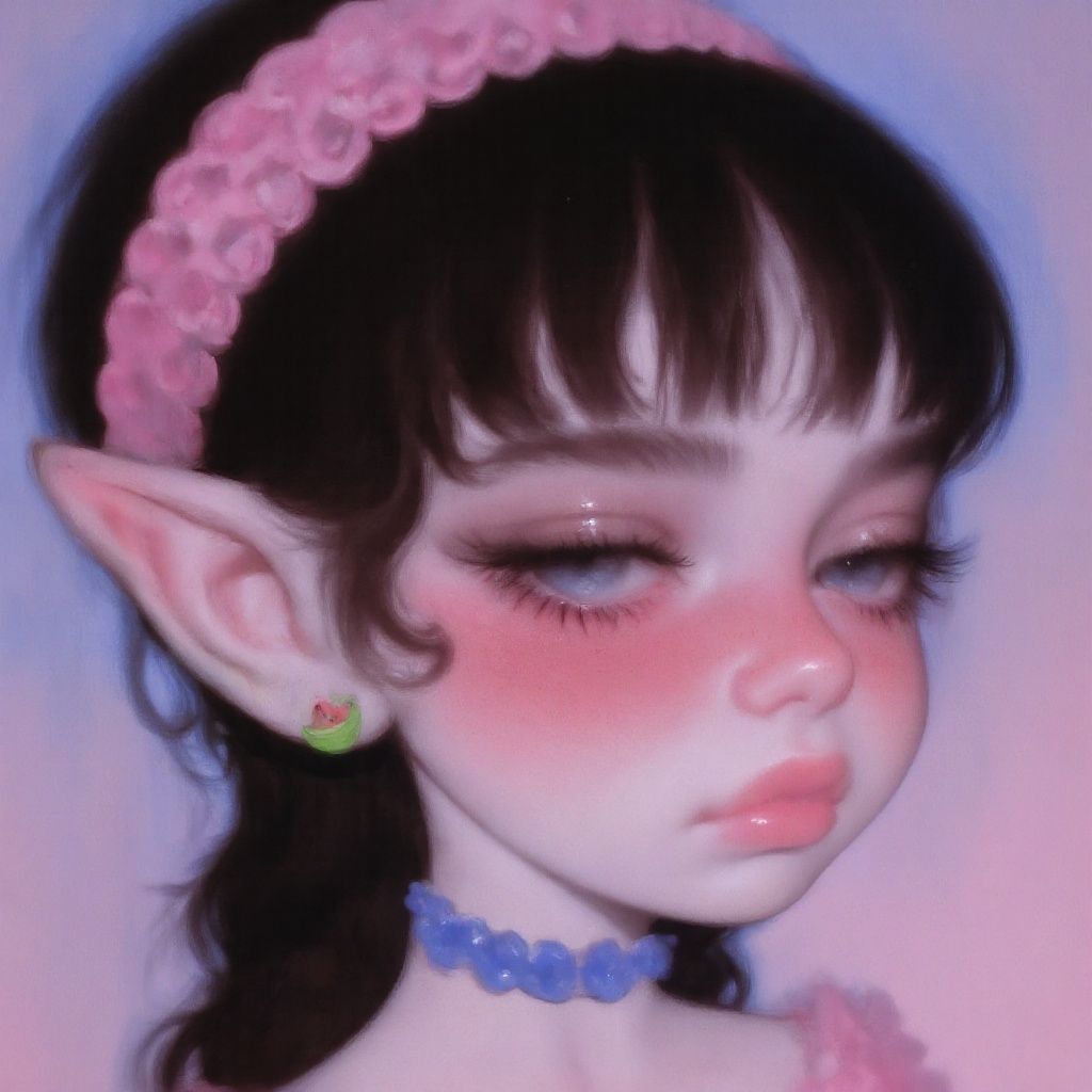 m1sty_style of young,  fair-skinned female elf with large,  pointed ears on Tensor.Art