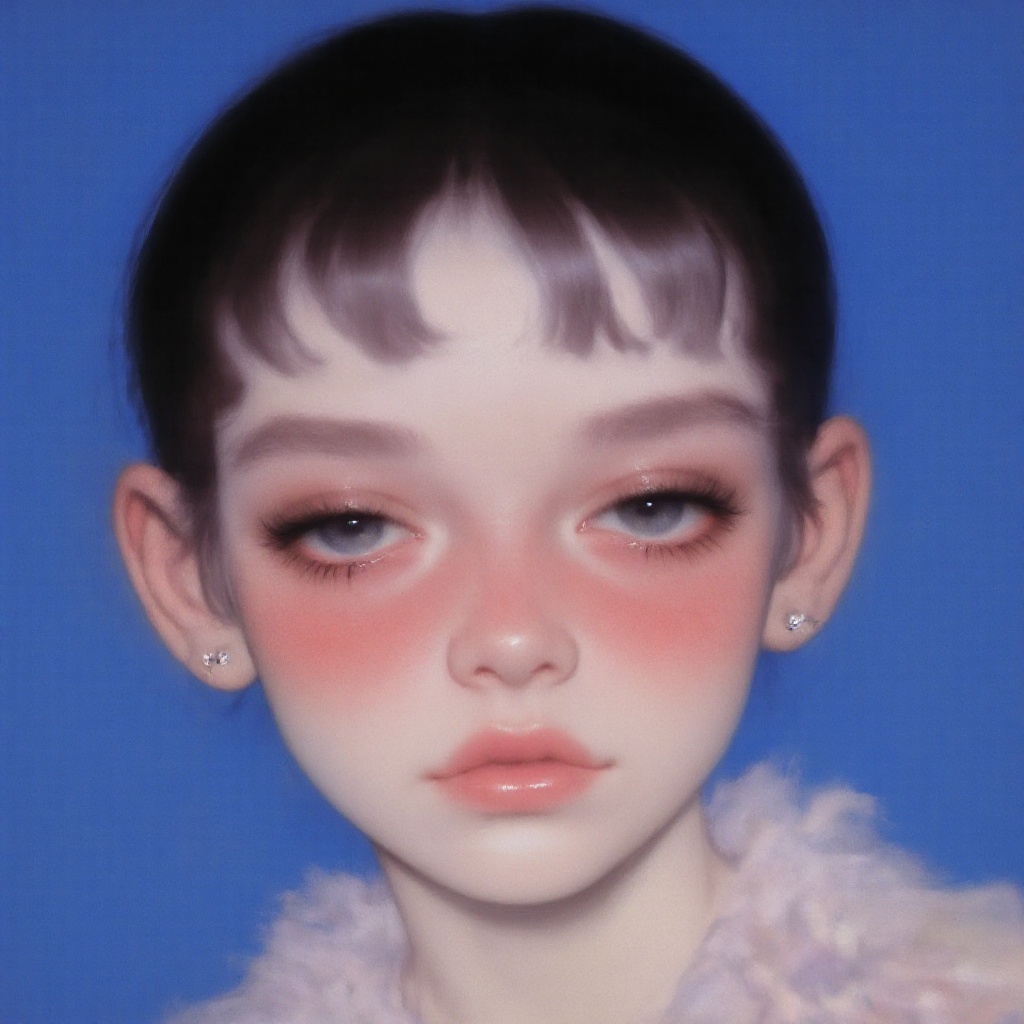 m1sty_style ,  portrait of woman in blue background on Tensor.Art