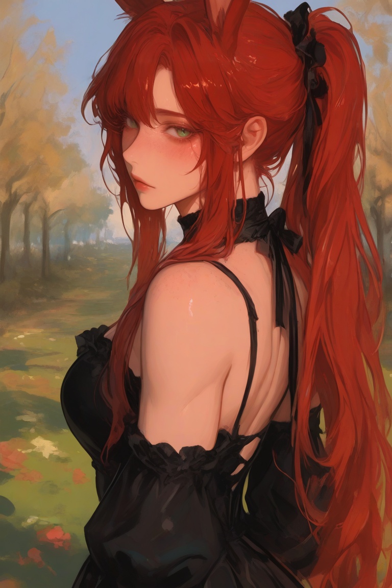 female,  broad shoulders,  green eyes on Tensor.Art