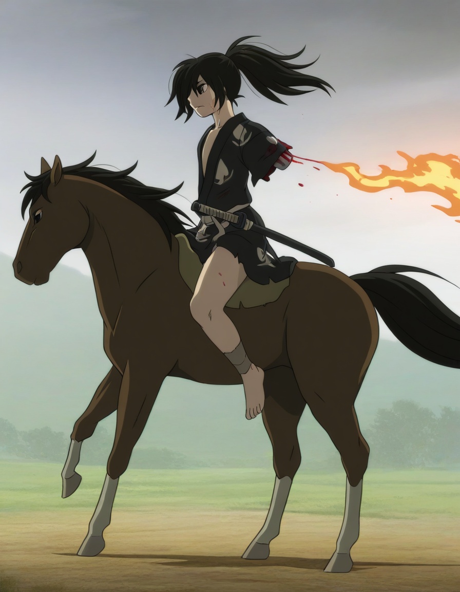 anime coloring,  anime screenshot,  HyakkimaruILXL on Tensor.Art