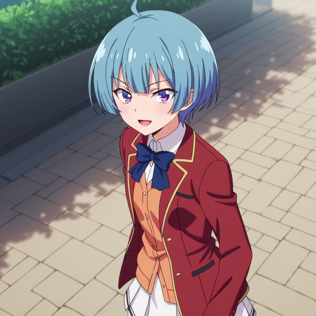 Ibuki mio (Youkoso Jitsuryoku Shijou Shugi no Kyoushitsu e),  blue hair,  ahoge on Tensor.Art