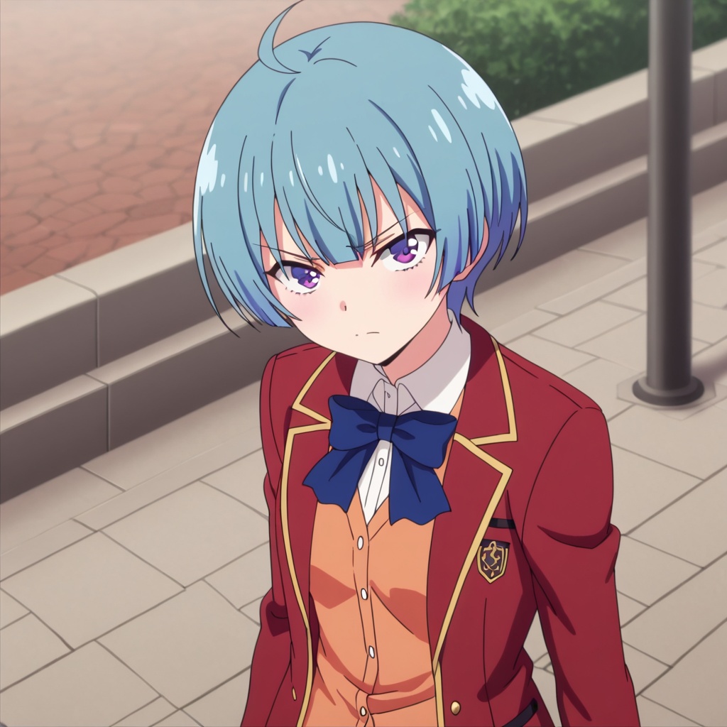 Ibuki mio (Youkoso Jitsuryoku Shijou Shugi no Kyoushitsu e),  blue hair,  ahoge on Tensor.Art