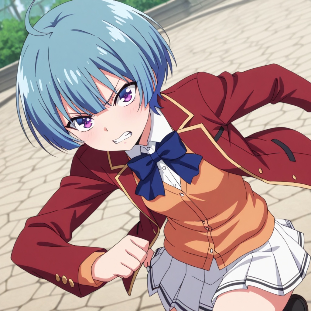 Ibuki mio (Youkoso Jitsuryoku Shijou Shugi no Kyoushitsu e),  blue hair,  ahoge on Tensor.Art