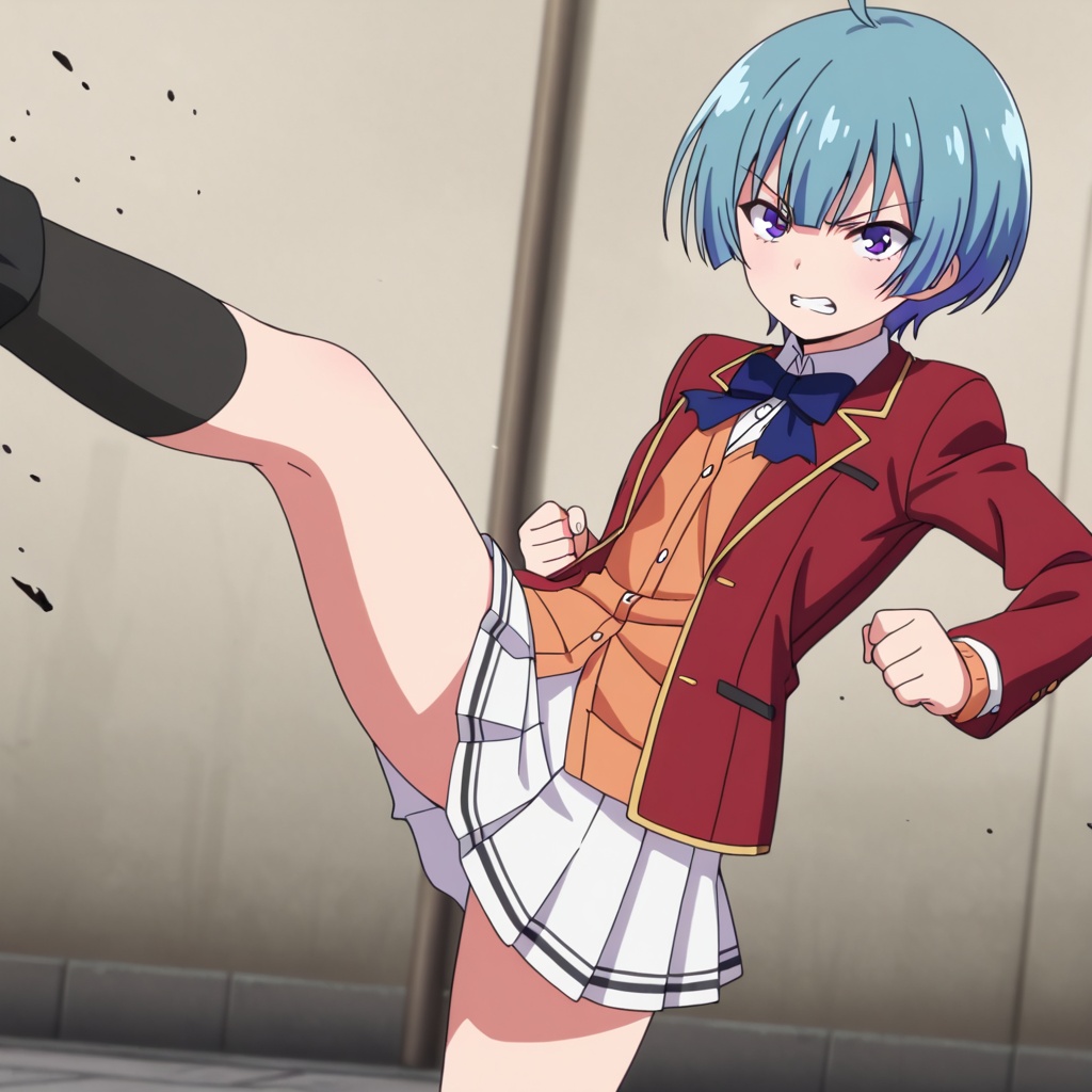 Ibuki mio (Youkoso Jitsuryoku Shijou Shugi no Kyoushitsu e),  blue hair,  ahoge on Tensor.Art
