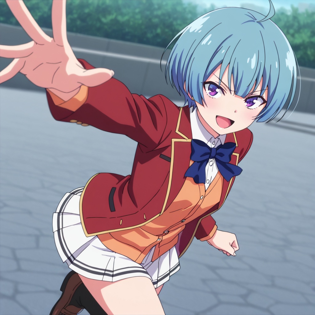 Ibuki mio (Youkoso Jitsuryoku Shijou Shugi no Kyoushitsu e),  blue hair,  ahoge on Tensor.Art