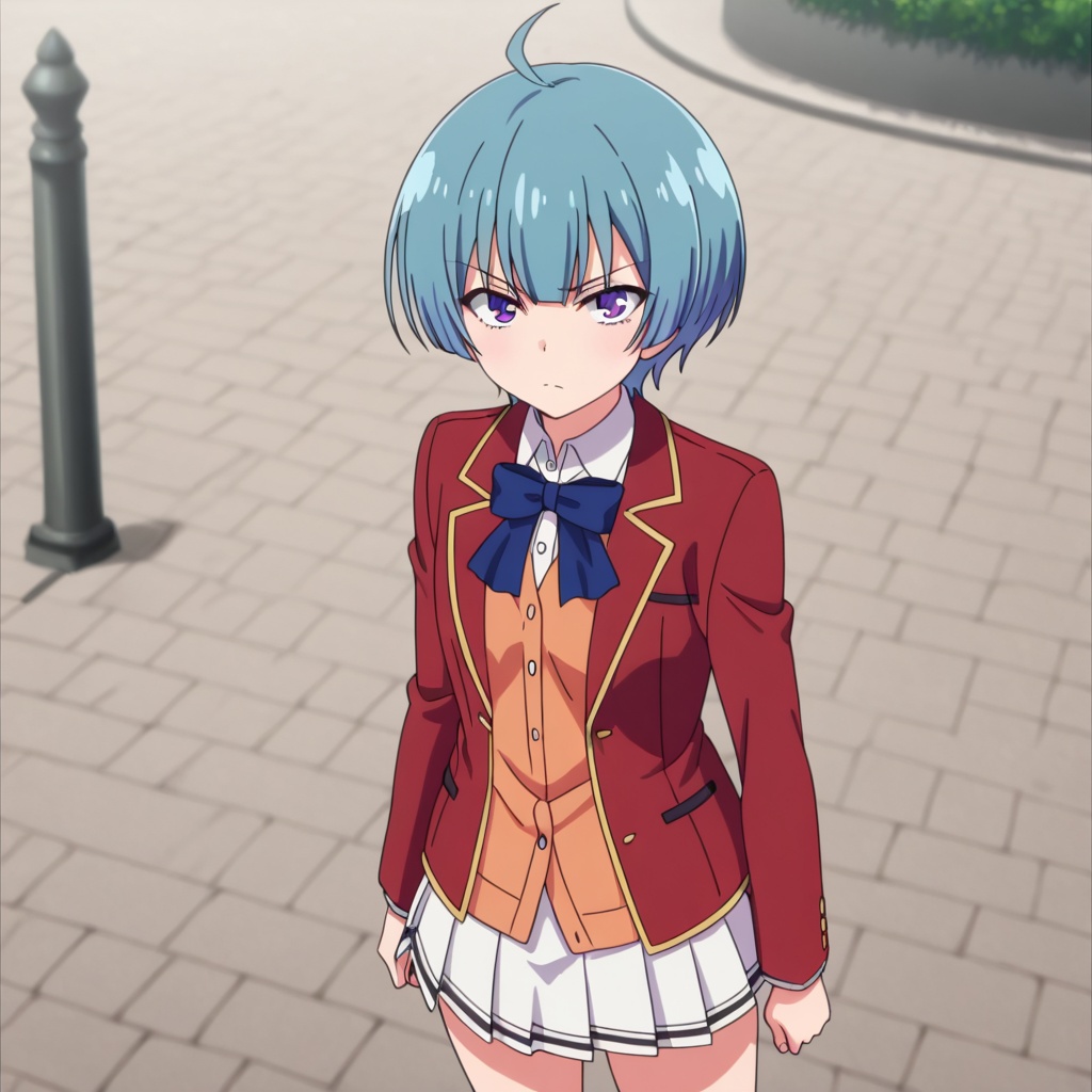 Ibuki mio (Youkoso Jitsuryoku Shijou Shugi no Kyoushitsu e),  blue hair,  ahoge on Tensor.Art