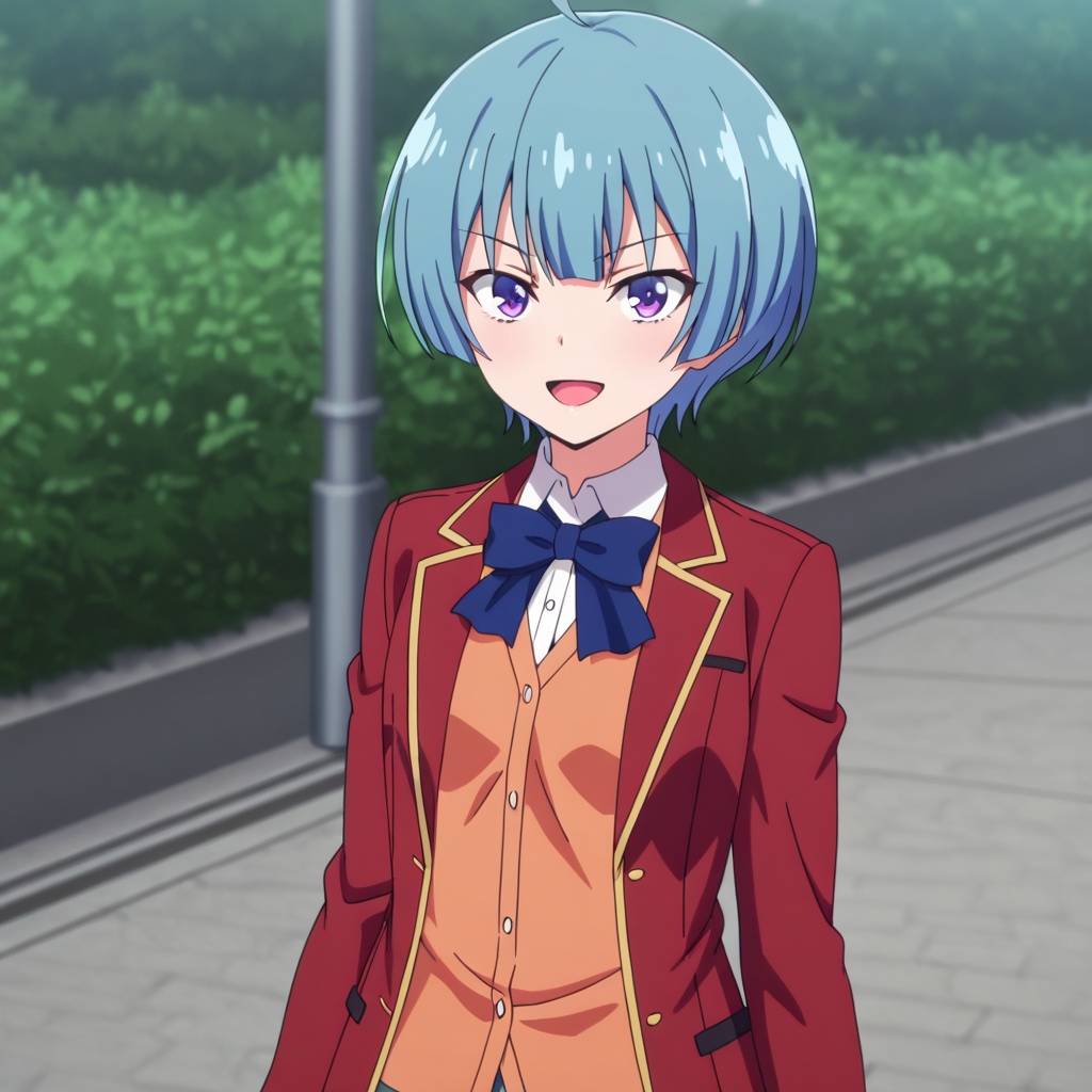 Ibuki mio (Youkoso Jitsuryoku Shijou Shugi no Kyoushitsu e),  blue hair,  ahoge on Tensor.Art