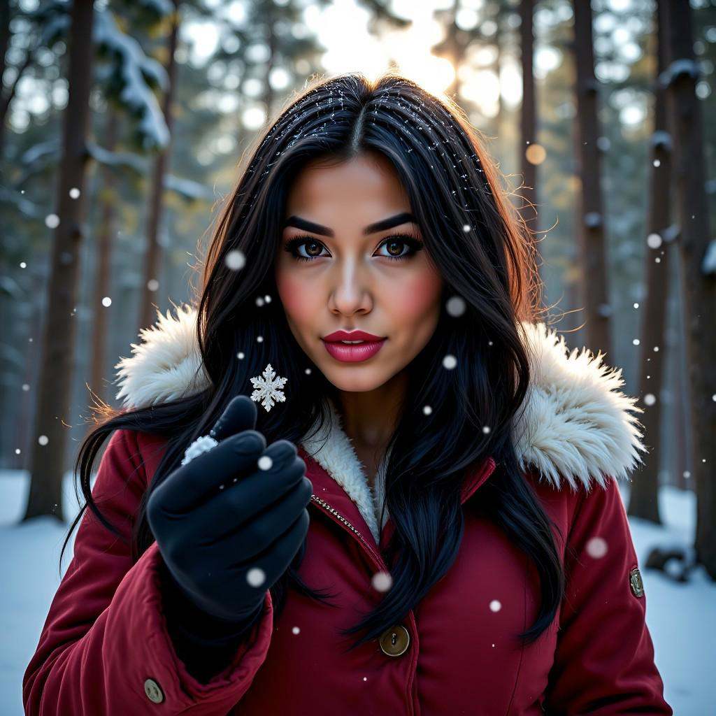 A magical upper-body portrait of a busty,  voluptuous,  Italian+++ Latina+++ with a pretty on Tensor.Art