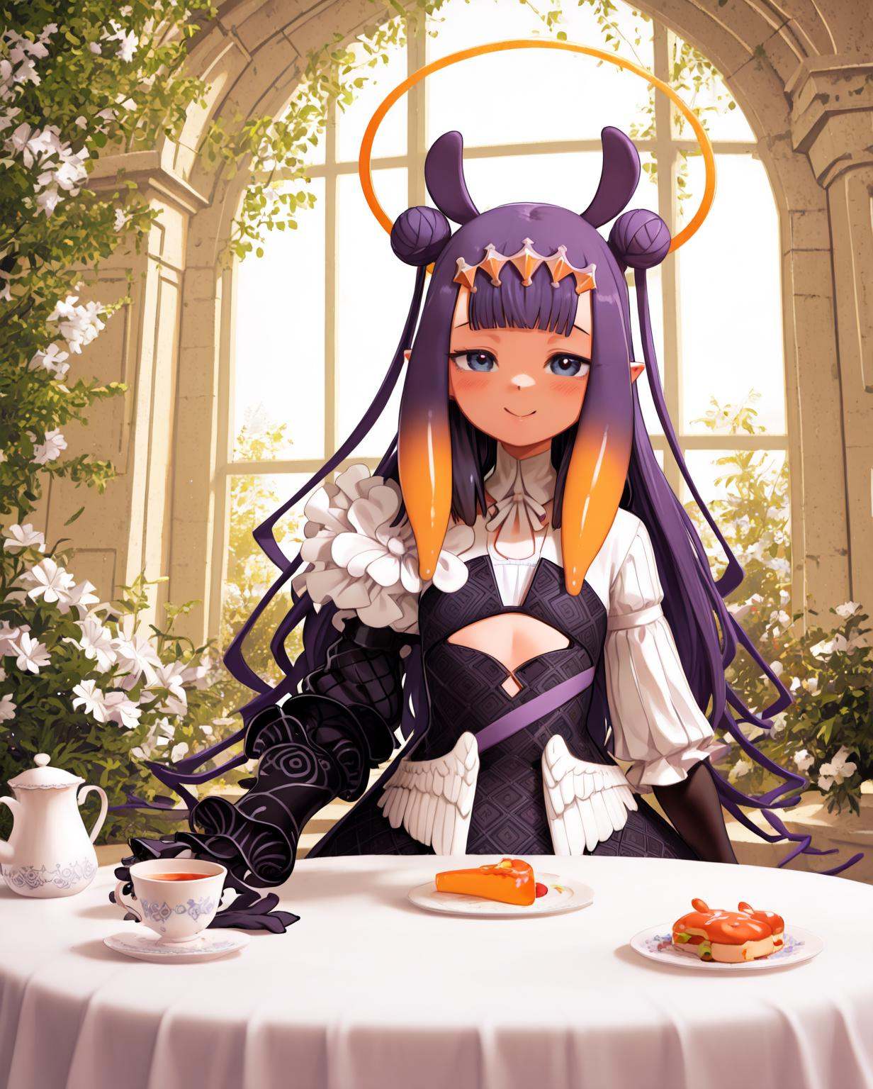(pov across table),  looking at viewer,  smile on Tensor.Art