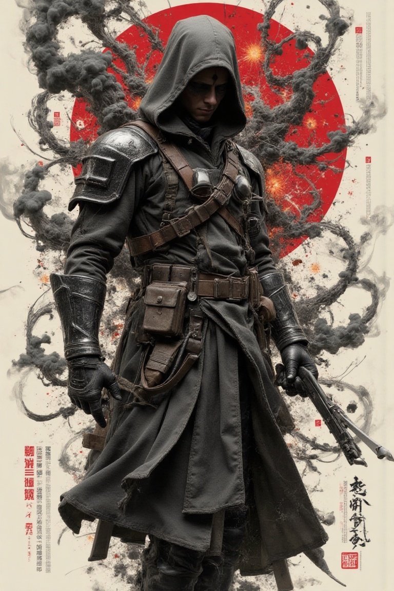 mystic smoke fx,  the winter soldier in tactical stealth armor,  metal arm glinting in light on Tensor.Art