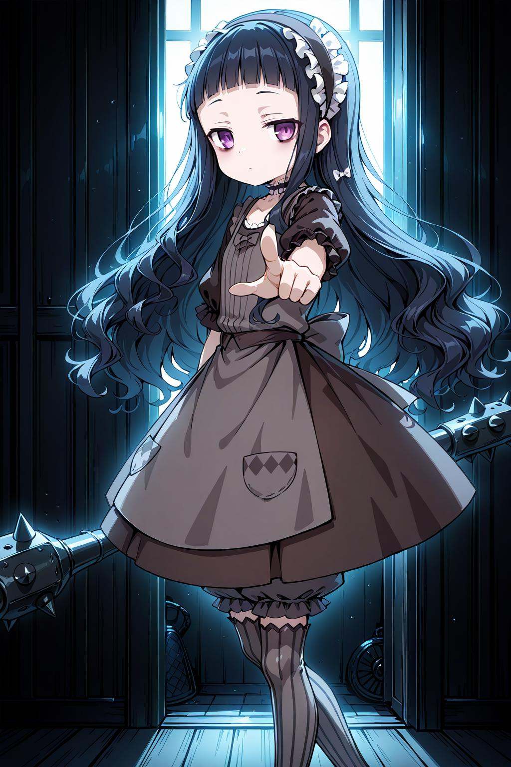 hardgore alice,  black dress,  frilled choker on Tensor.Art