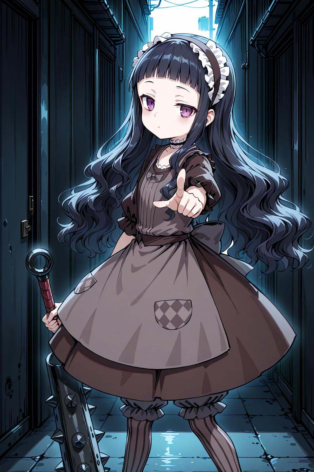 hardgore alice,  black dress,  frilled choker on Tensor.Art