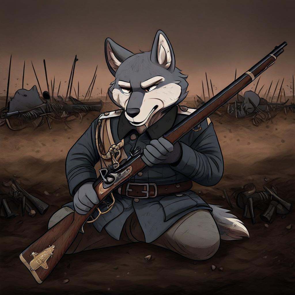 Flintlock Rifle,  solo,  military uniform on Tensor.Art