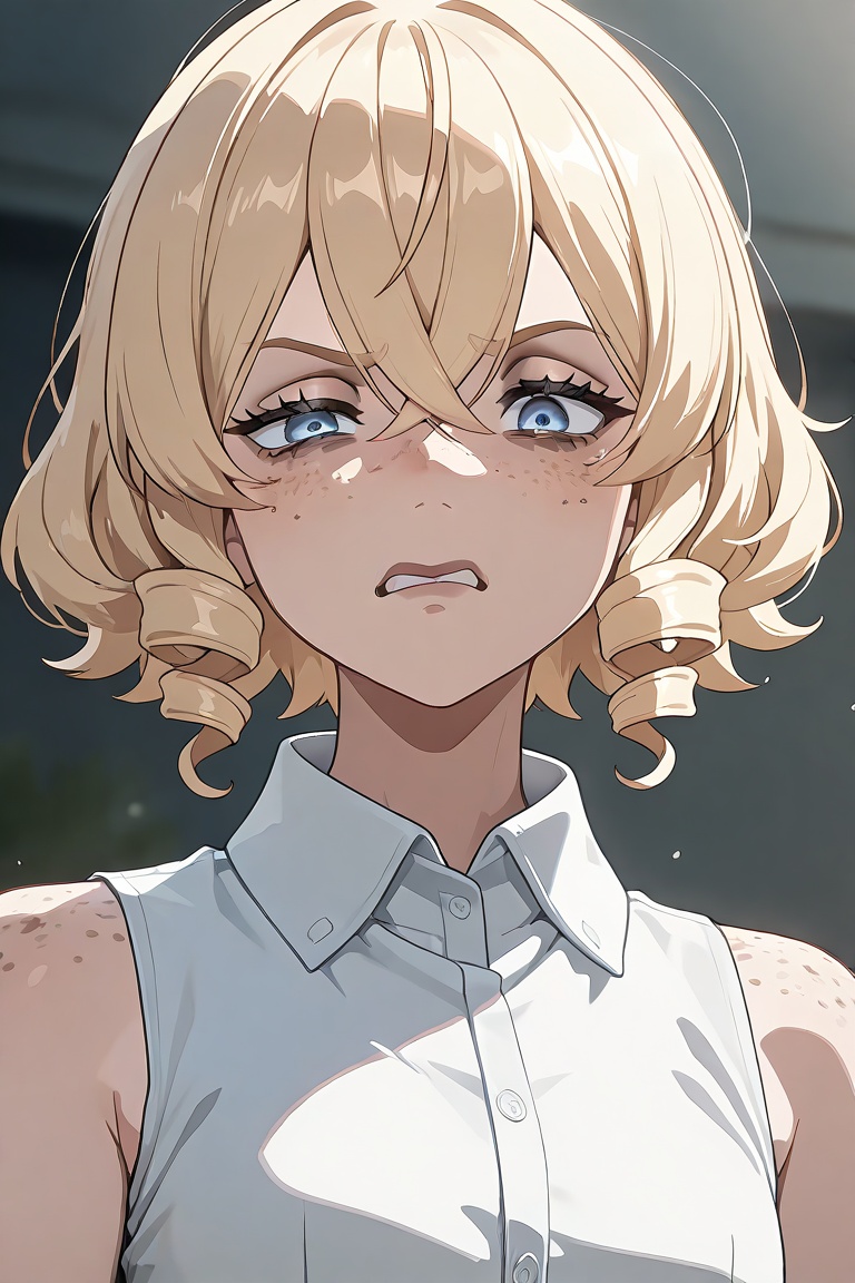 1girl,  disgust,  drill sidelocks on Tensor.Art
