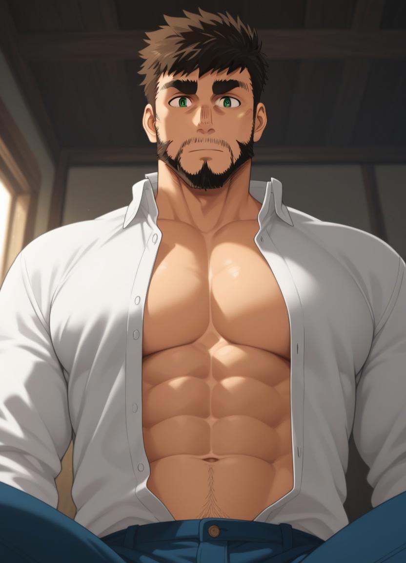 Gen Kinokura,  solo,  thick eyebrows on Tensor.Art