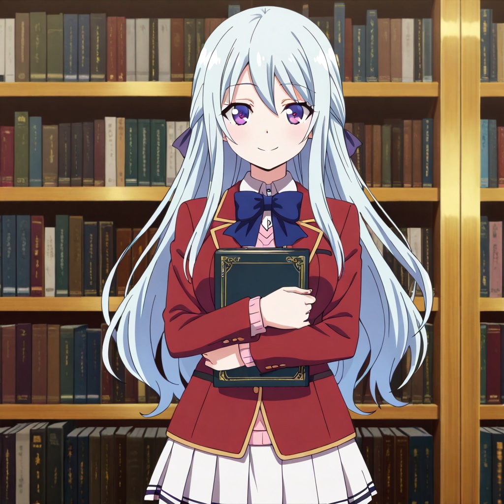 Shiina hiyori (Youkoso Jitsuryoku Shijou Shugi no Kyoushitsu e),  white hair,  long hair on Tensor.Art