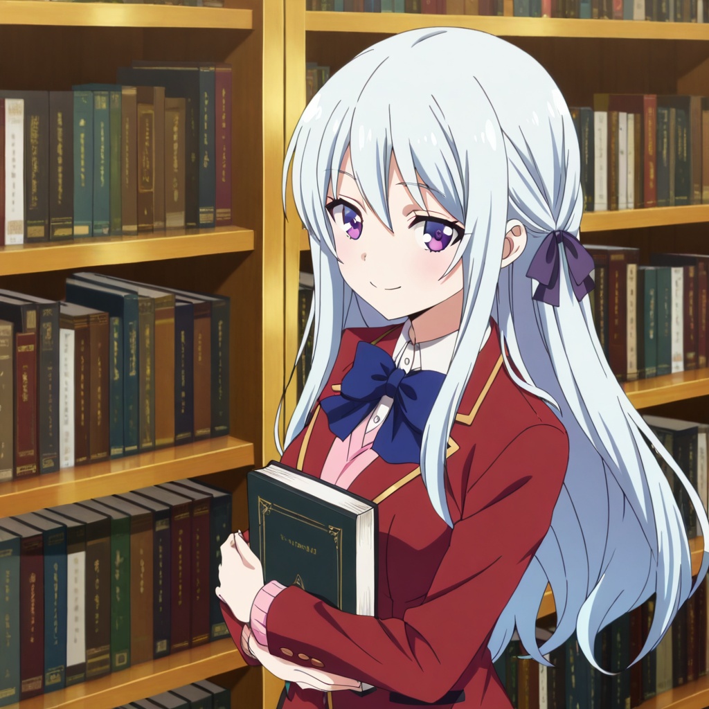 Shiina hiyori (Youkoso Jitsuryoku Shijou Shugi no Kyoushitsu e),  white hair,  long hair on Tensor.Art