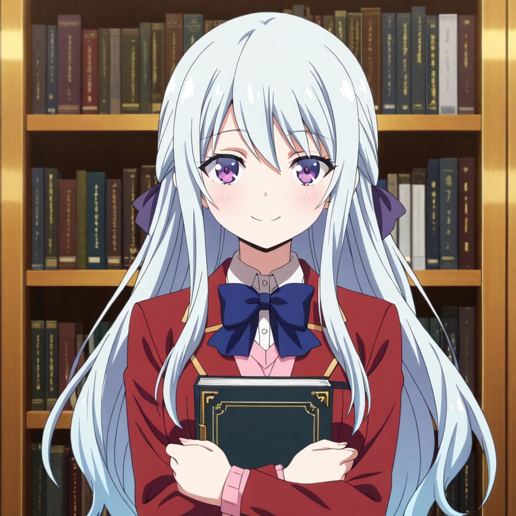 Shiina hiyori (Youkoso Jitsuryoku Shijou Shugi no Kyoushitsu e),  white hair,  long hair on Tensor.Art