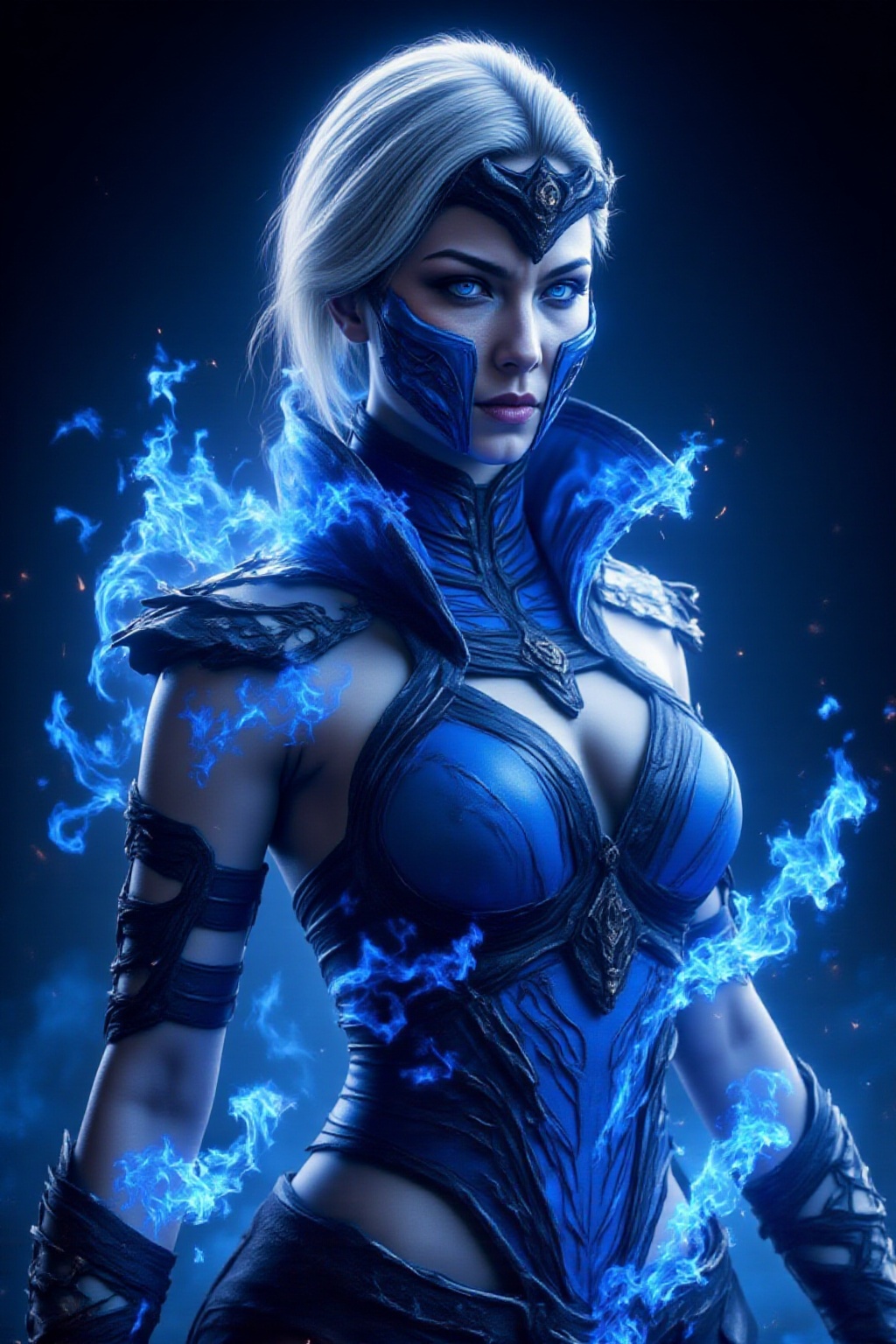 Futuristic shot,  highly detailed,  fantasy theme. A young woman with pale skin and short on Tensor.Art