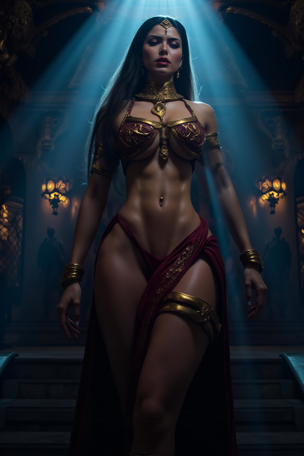 1girl solo long hair breasts looking at viewer ,  muscular,  fitness on Tensor.Art
