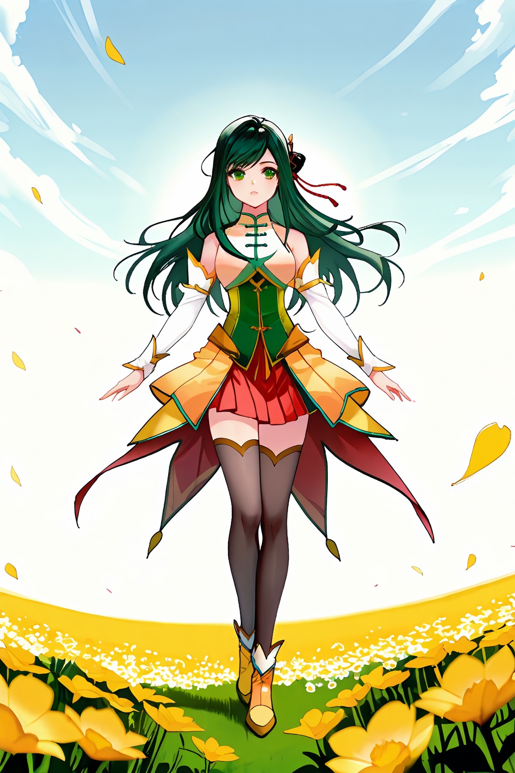 flower field,  flower field,  Thigh exposed on Tensor.Art