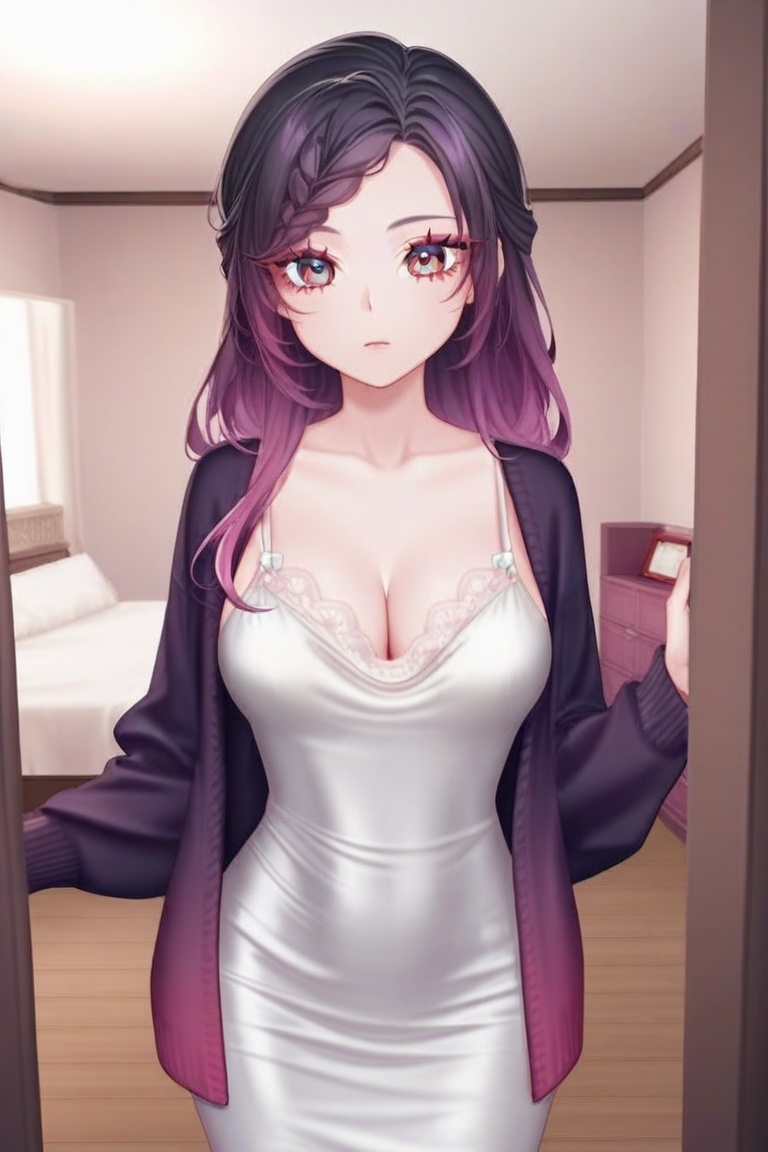 1girl,  solo,  purple hair on Tensor.Art