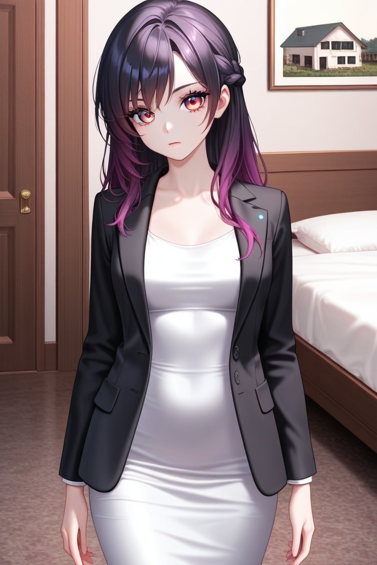 1girl,  solo,  purple hair on Tensor.Art