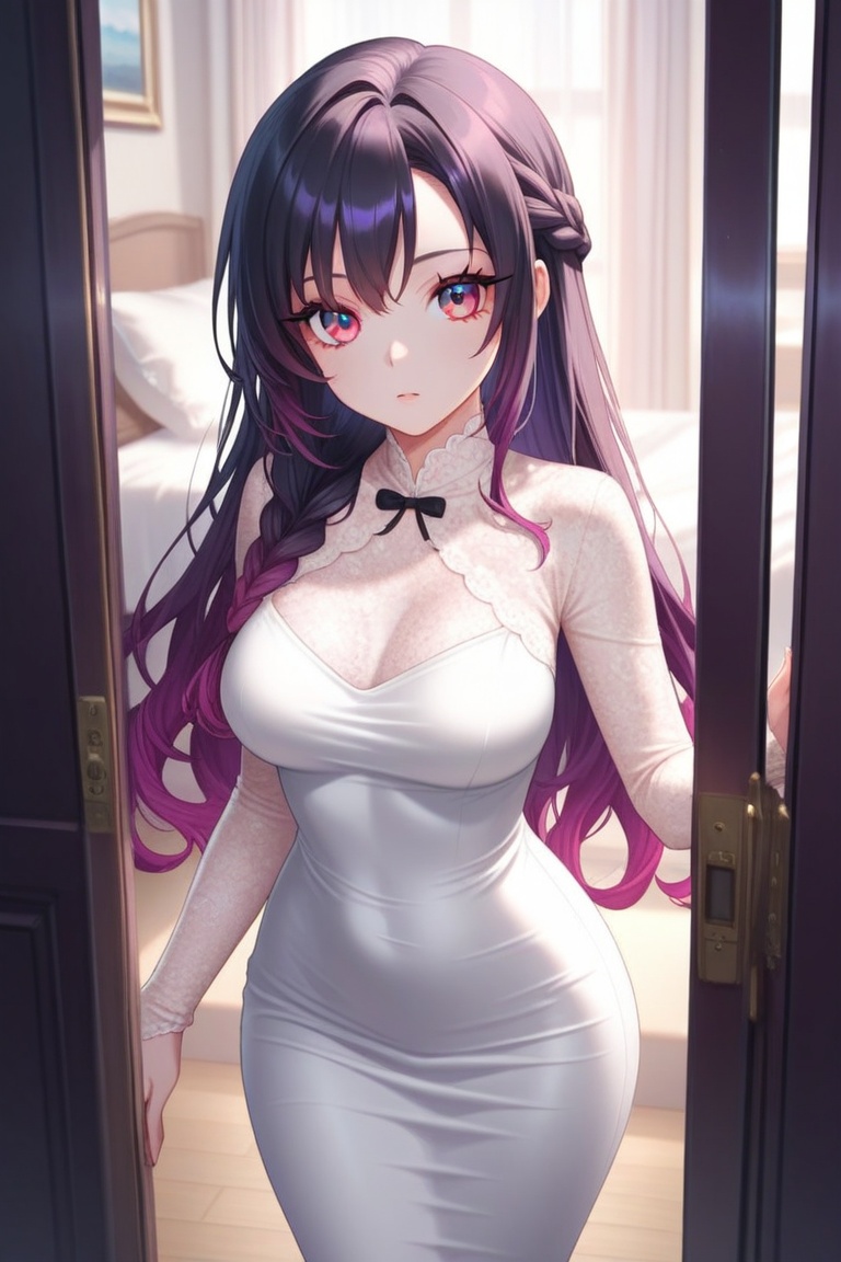 1girl,  solo,  purple hair on Tensor.Art
