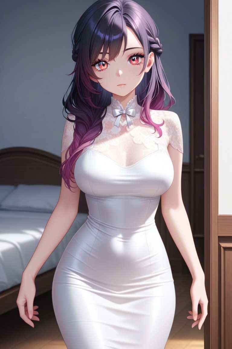 1girl,  solo,  purple hair on Tensor.Art