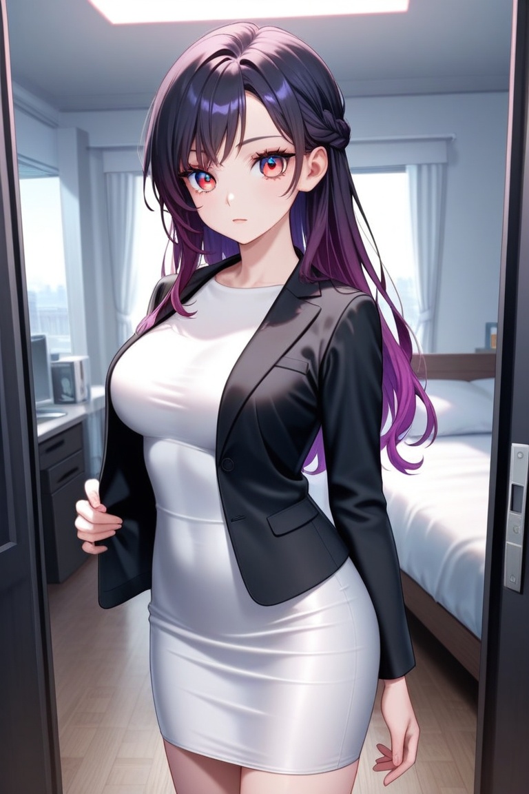 1girl,  solo,  purple hair on Tensor.Art