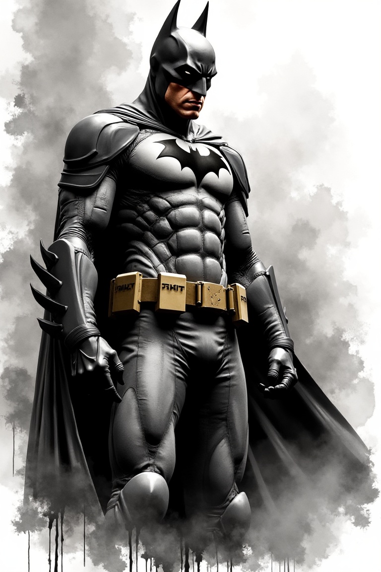 batman,  standing in dramatic pose,  wearing tactical armor on Tensor.Art