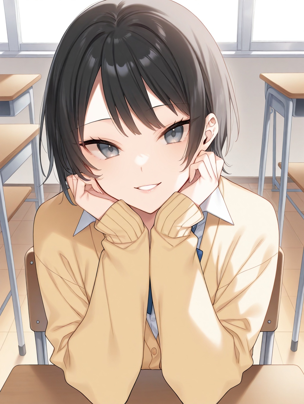 1 girl,  grey_eyes,  tsurime on Tensor.Art