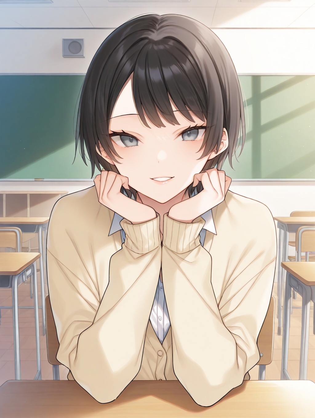 1 girl,  grey_eyes,  tsurime on Tensor.Art