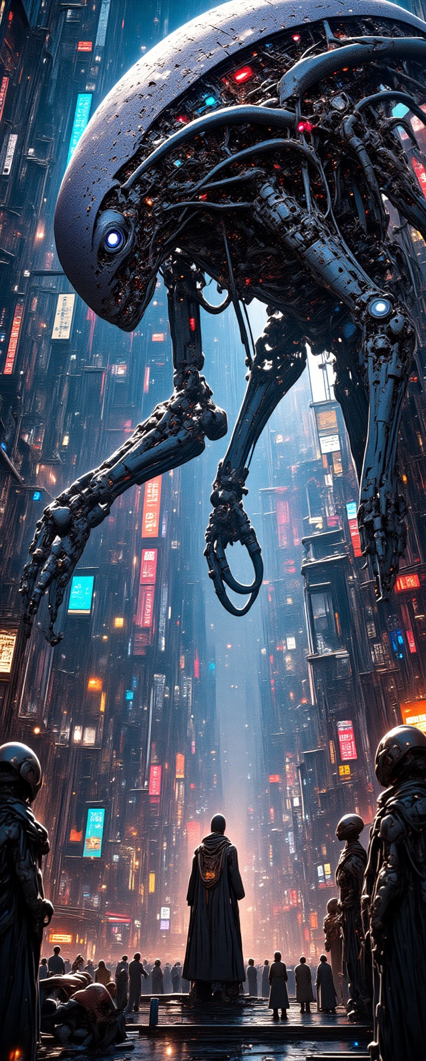 Immigrant Arrivals Scene、First Step to a New World、Interaction with alien creatures,  Cyber Organic Life Forms,  Half Mach...