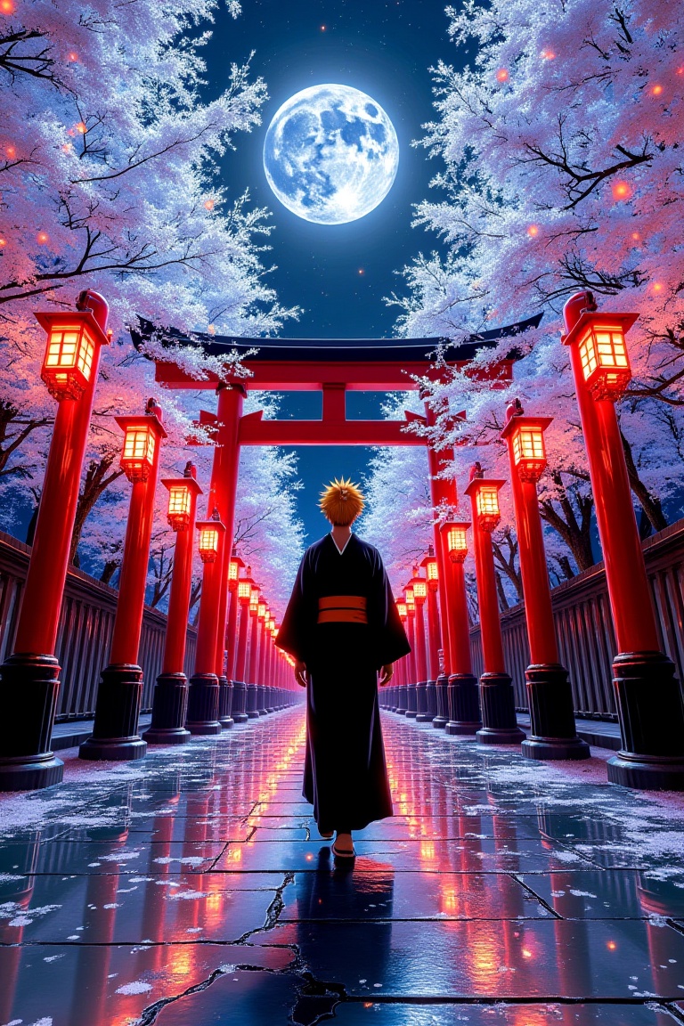 magicalwalkstyle,  Ichigo Kurosaki,  black kimono on Tensor.Art