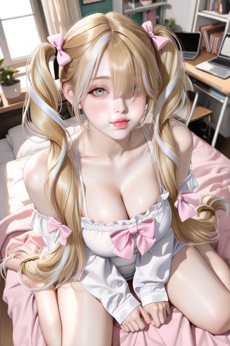 A woman with very long hair,  big eyes,  Jade green eyes on Tensor.Art