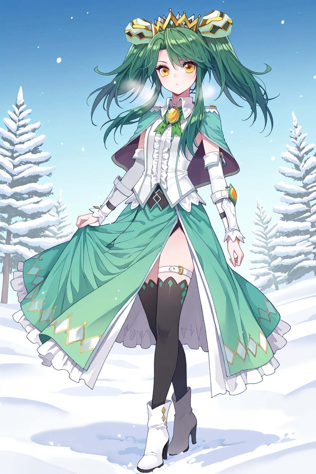 Snow,  Snow,  Thigh exposed on Tensor.Art