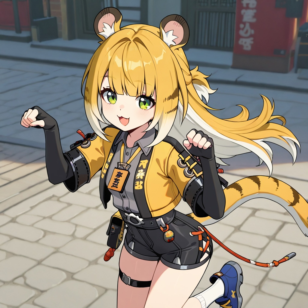 Ju Fufu (Zenless Zone Zero),  blonde hair,  two-tone hair on Tensor.Art