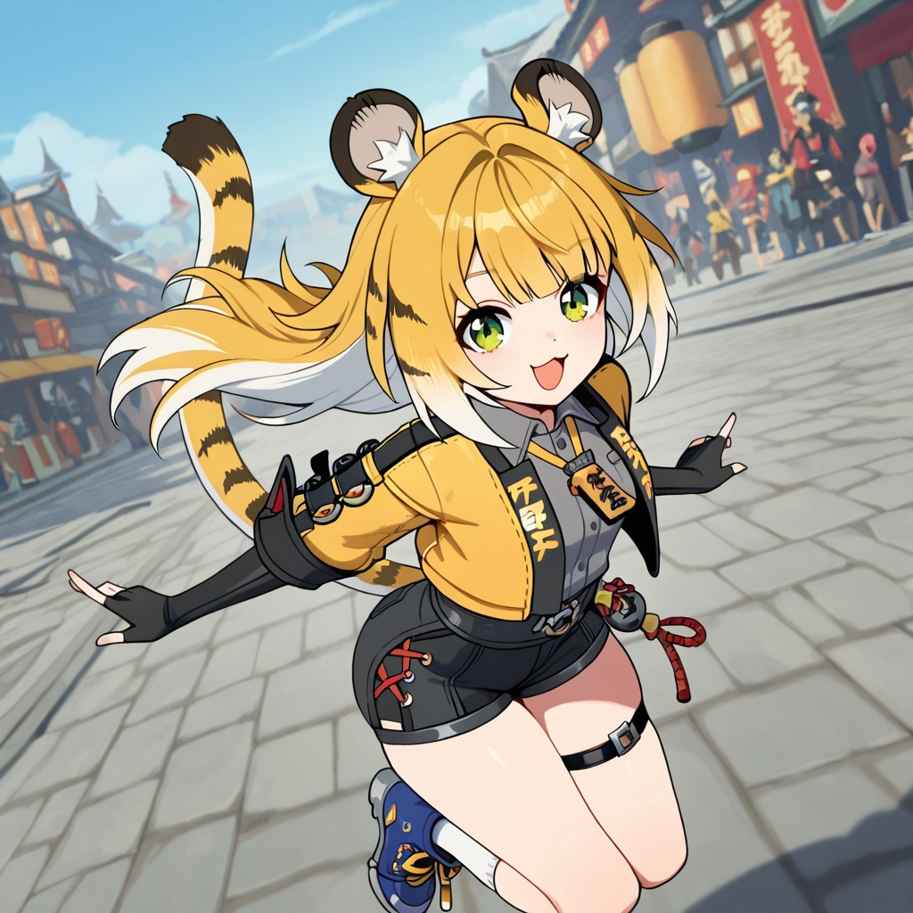 Ju Fufu (Zenless Zone Zero),  blonde hair,  two-tone hair on Tensor.Art