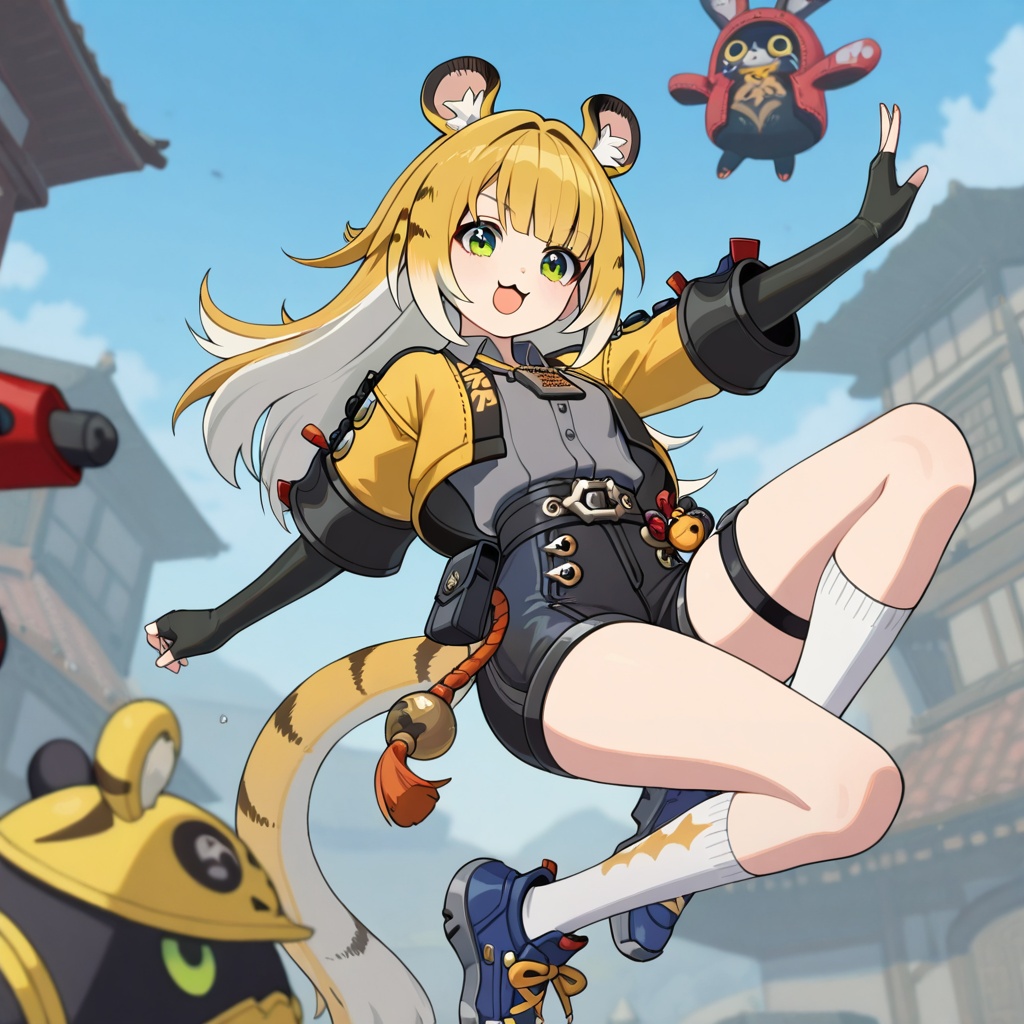 Ju Fufu (Zenless Zone Zero),  blonde hair,  two-tone hair on Tensor.Art