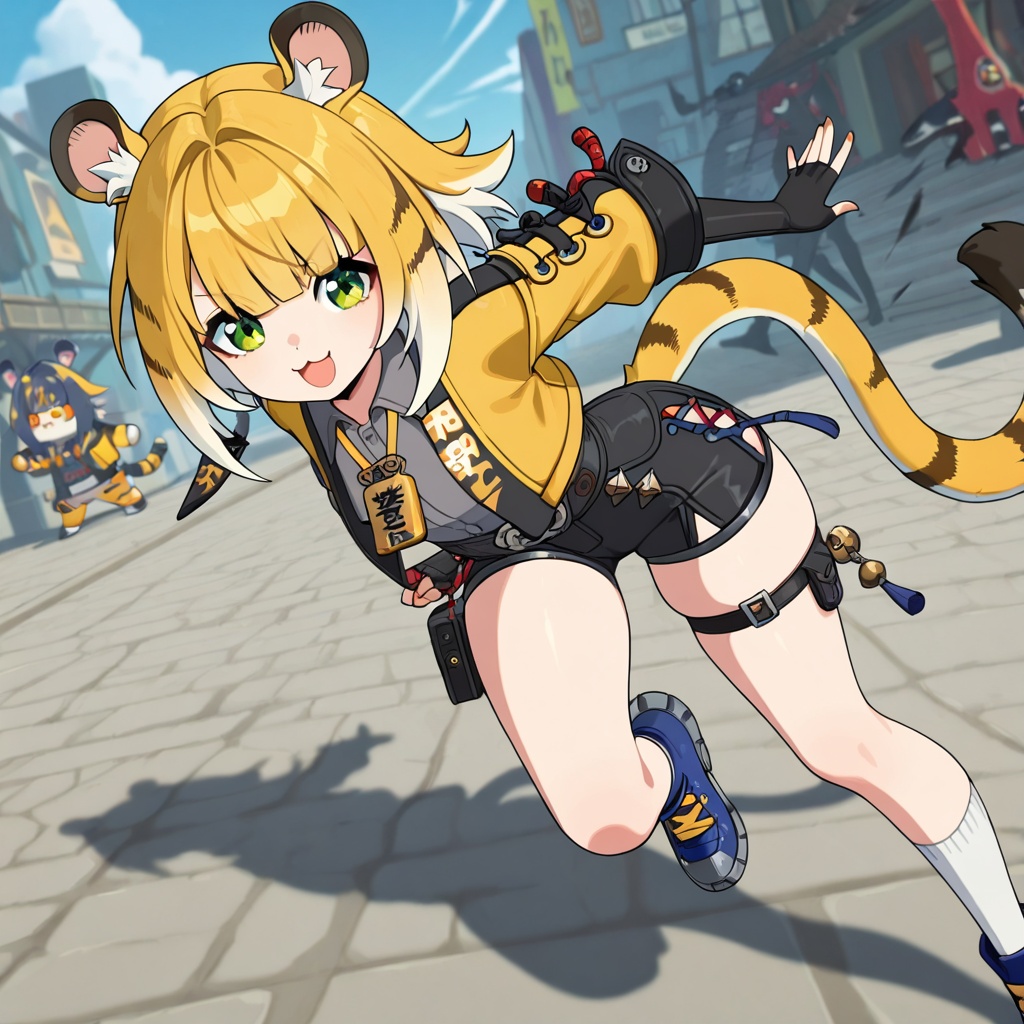 Ju Fufu (Zenless Zone Zero),  blonde hair,  two-tone hair on Tensor.Art