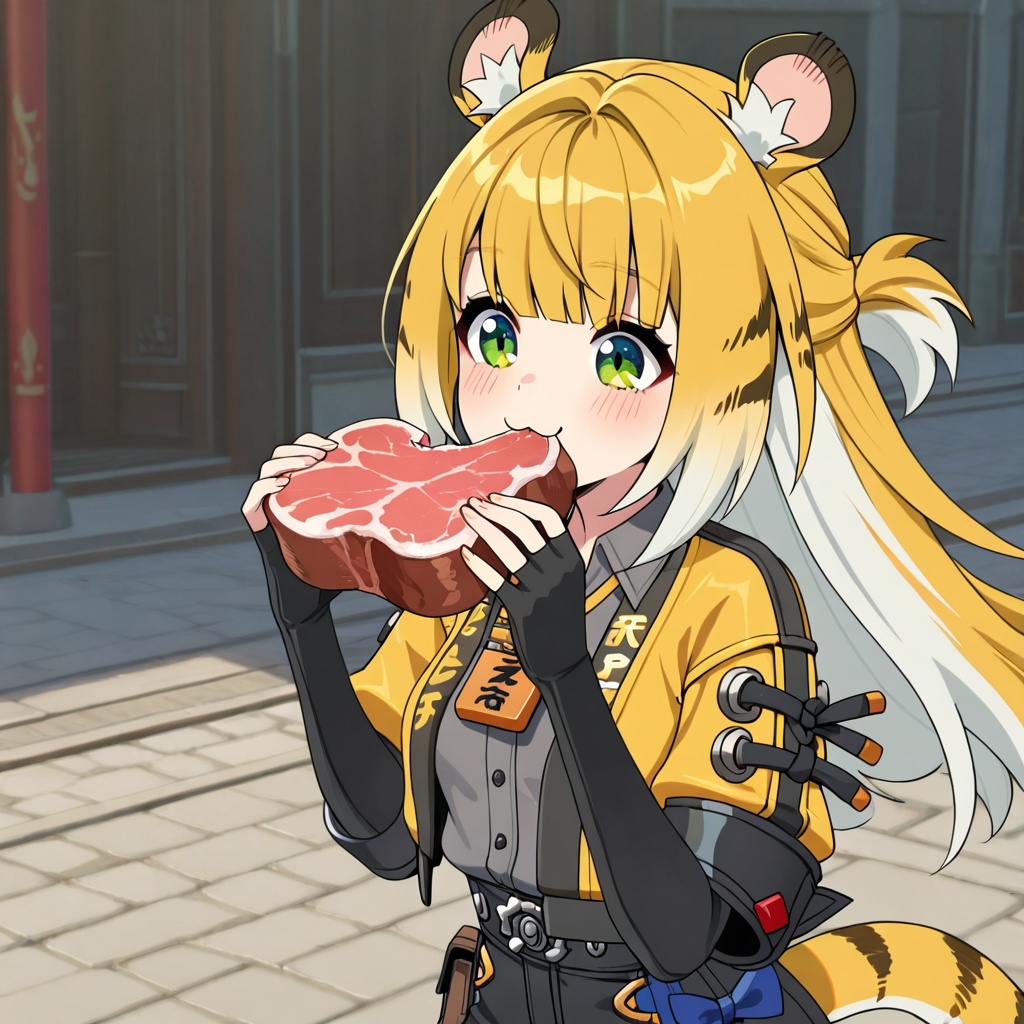 Ju Fufu (Zenless Zone Zero),  blonde hair,  two-tone hair on Tensor.Art