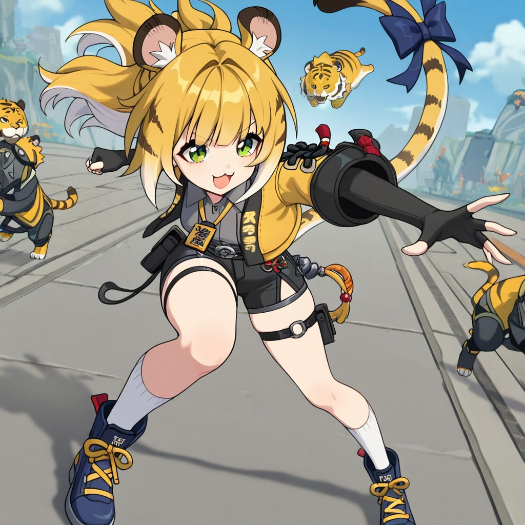 Ju Fufu (Zenless Zone Zero),  blonde hair,  two-tone hair on Tensor.Art